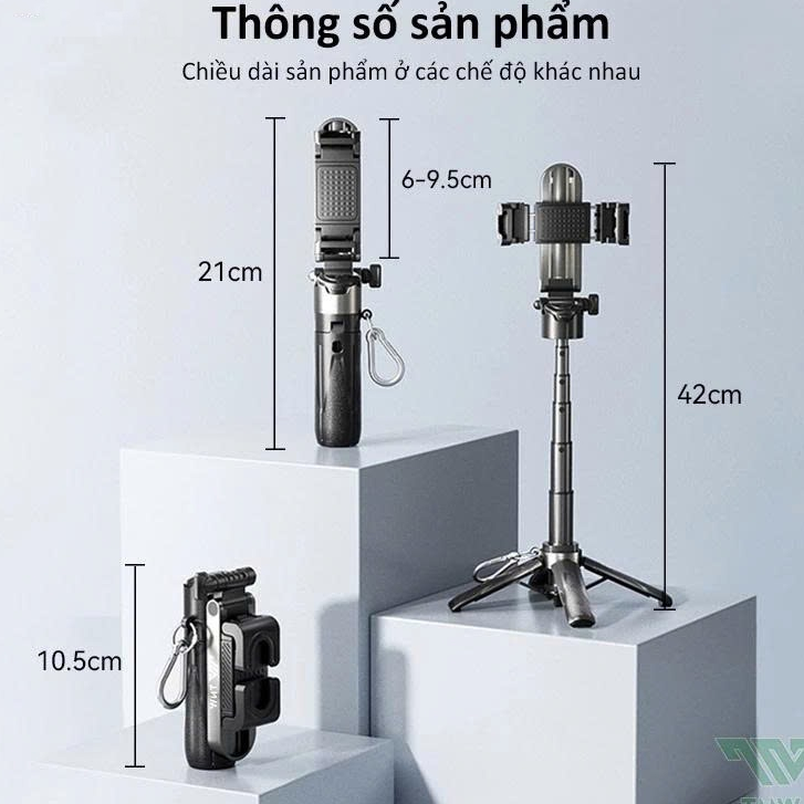 Tripod điện thoại 4 chân 3in1 Gậy chụp ảnh selfie bluetooth có tay cầm chống rung quay video,livestream xoay 360 đa năng