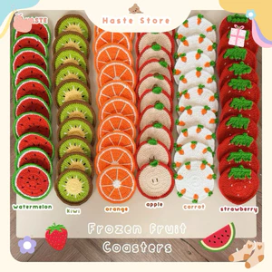 Lót Ly Len Trái Cây Nhiệt Đợi Fruit Dâu Táo Cam Kiwi Thơm Dưa Hấu Rau Củ Cà Rốt Tổng Hợp Dễ Thương Handmade Quà Tặng