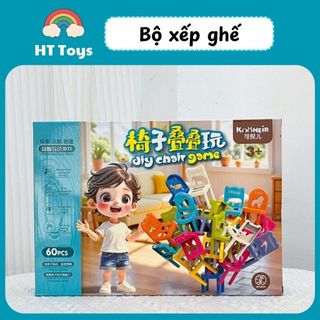 Đồ chơi xếp ghế thăng bằng , đồ chơi giáo dục phát triển trí tuệ cho bé HT Toys
