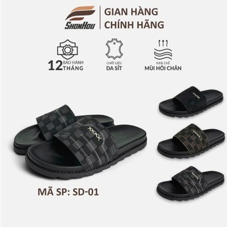 Dép Nam Quai Ngang Da Sít ShonHou SD-01, Êm Chân, Chống Trượt, Hạn Chế Mùi Hôi