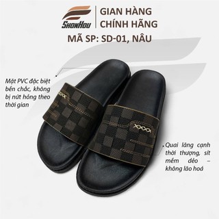 Dép Nam Quai Ngang Da Sít ShonHou SD-01, Êm Chân, Chống Trượt, Hạn Chế Mùi Hôi
