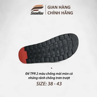 Dép Nam Quai Ngang Da Sít ShonHou SD-04, Êm Chân, Chống Trượt, Hạn Chế Mùi Hôi