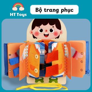 Sách giáo dục mô phỏng các loại trang phục giúp bé nhận biết hình ảnh HT Toys