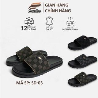 Dép Nam Quai Ngang Da Sít ShonHou SD-03, Êm Chân, Chống Trượt, Hạn Chế Mùi Hôi