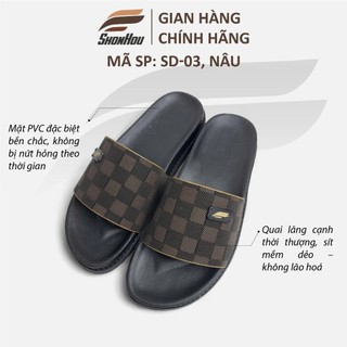 Dép Nam Quai Ngang Da Sít ShonHou SD-03, Êm Chân, Chống Trượt, Hạn Chế Mùi Hôi