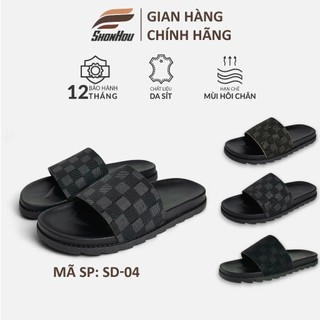 Dép Nam Quai Ngang Da Sít ShonHou SD-04, Êm Chân, Chống Trượt, Hạn Chế Mùi Hôi