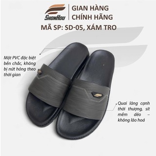 Dép Nam Quai Ngang Da Sít ShonHou SD-05, Êm Chân, Chống Trượt, Hạn Chế Mùi Hôi