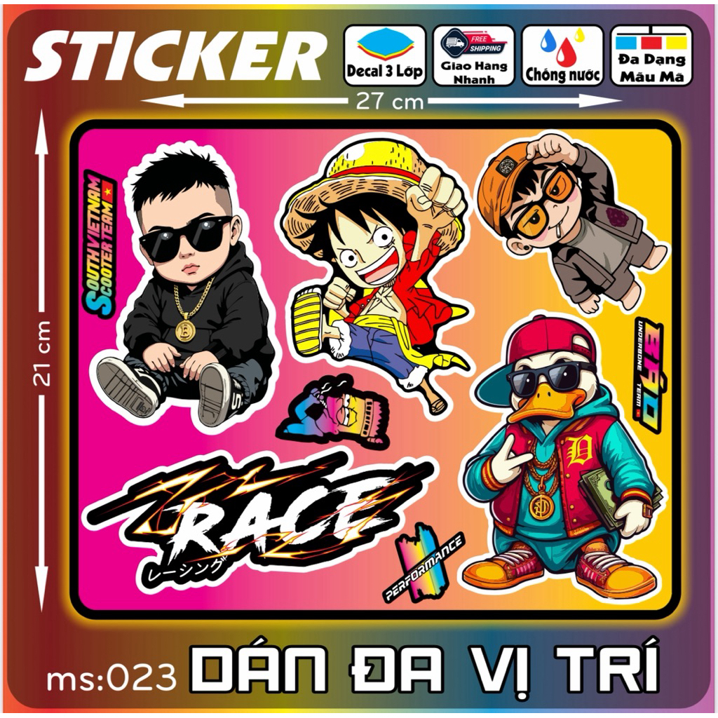 Tem dán Logo Sticker I love Việt Nam, Báo, Nín, LaBuBu dán xe máy xe điện nón bảo hiểm và vị trí khác [21-30]