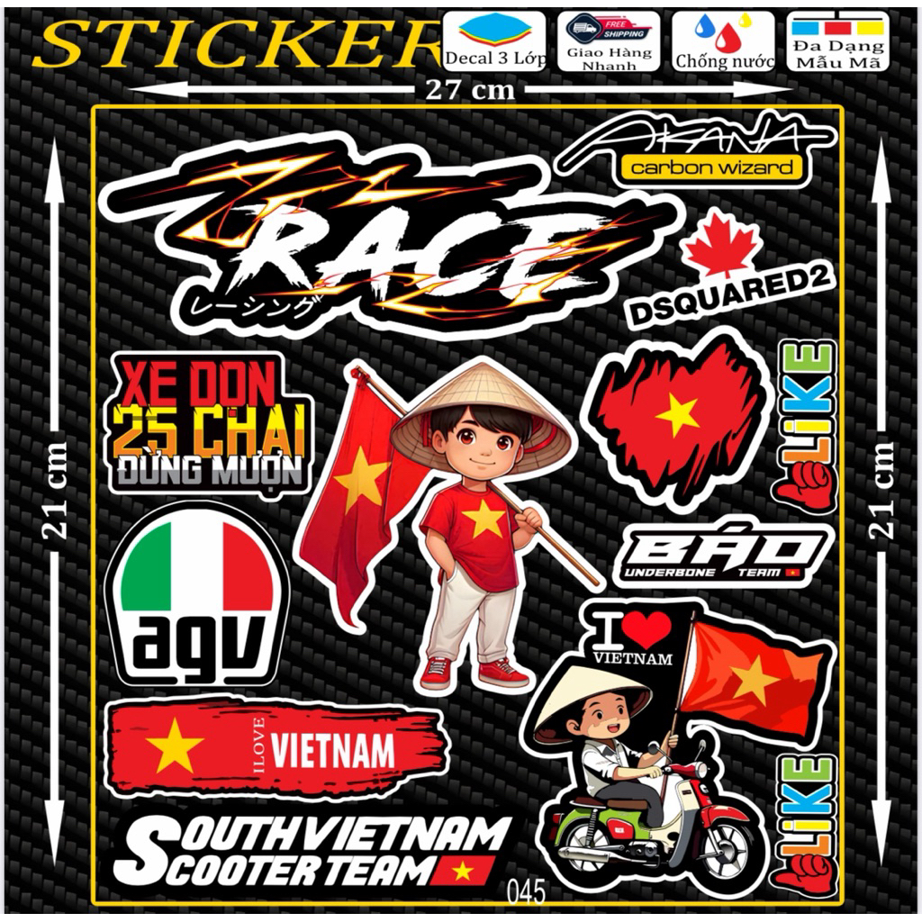 Tem dán Logo Sticker Gấu Dâu, Còn Cái Nịt, Gấu Quỷ dán xe máy xe điện nón bảo hiểm và vị trí khác [41-50]