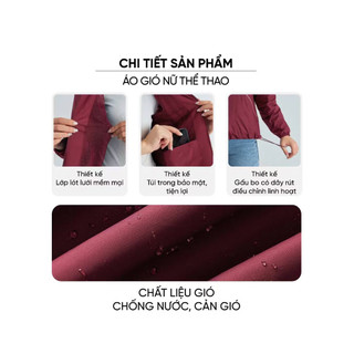 (Sẵn) 5GNF04 Áo Gió Nữ 𝐂𝐀𝐑𝐃𝐈𝐍𝐀 2 Lớp Chất Vải Gió Cao Cấp Chống Thấm Nước Cản Gió Trẻ Trung 3GNF01. 5GNF04