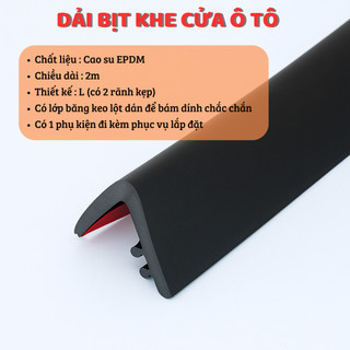 Dải bịt kín khe cửa ô tô cao su chữ L chống nước mưa, hạn chế tiếng ồn, chống bụi bẩn (hiệu quả)