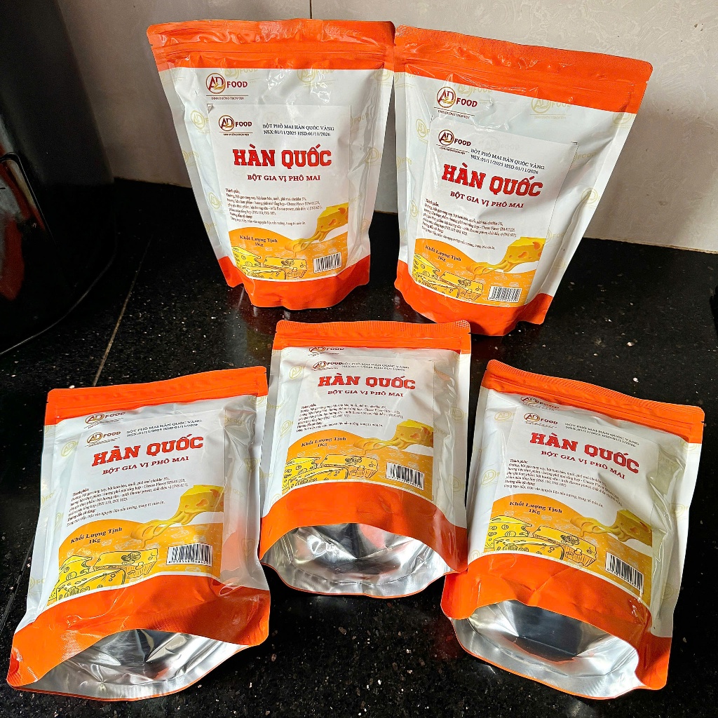 Sỉ 5Kg Bột phô mai Hàn Quốc Vàng ADFOOD – dạng sỉ, phù hợp làm xốt chấm cho khoai và gà chiên