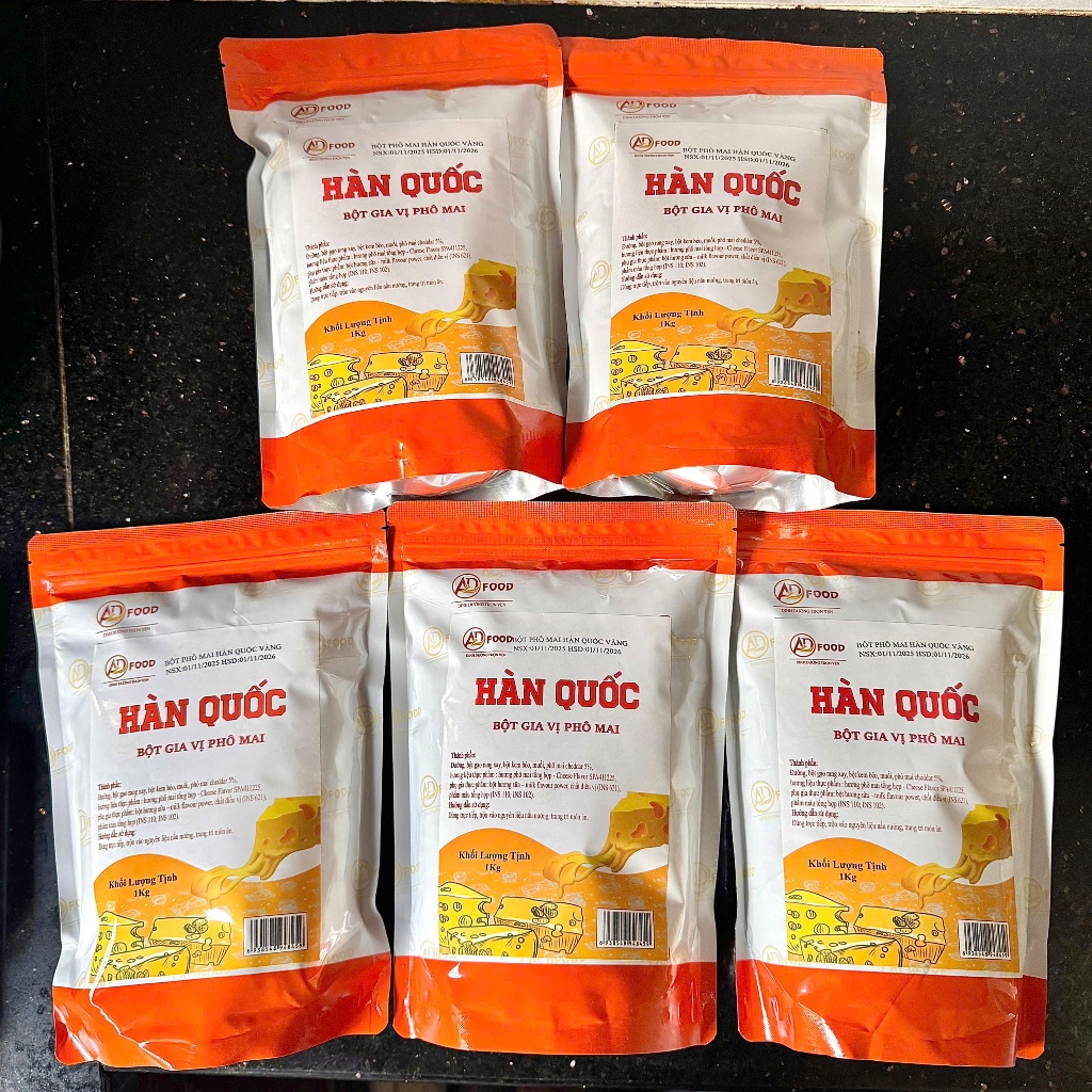 Sỉ 5Kg Bột phô mai Hàn Quốc Vàng ADFOOD – dạng sỉ, phù hợp làm xốt chấm cho khoai và gà chiên