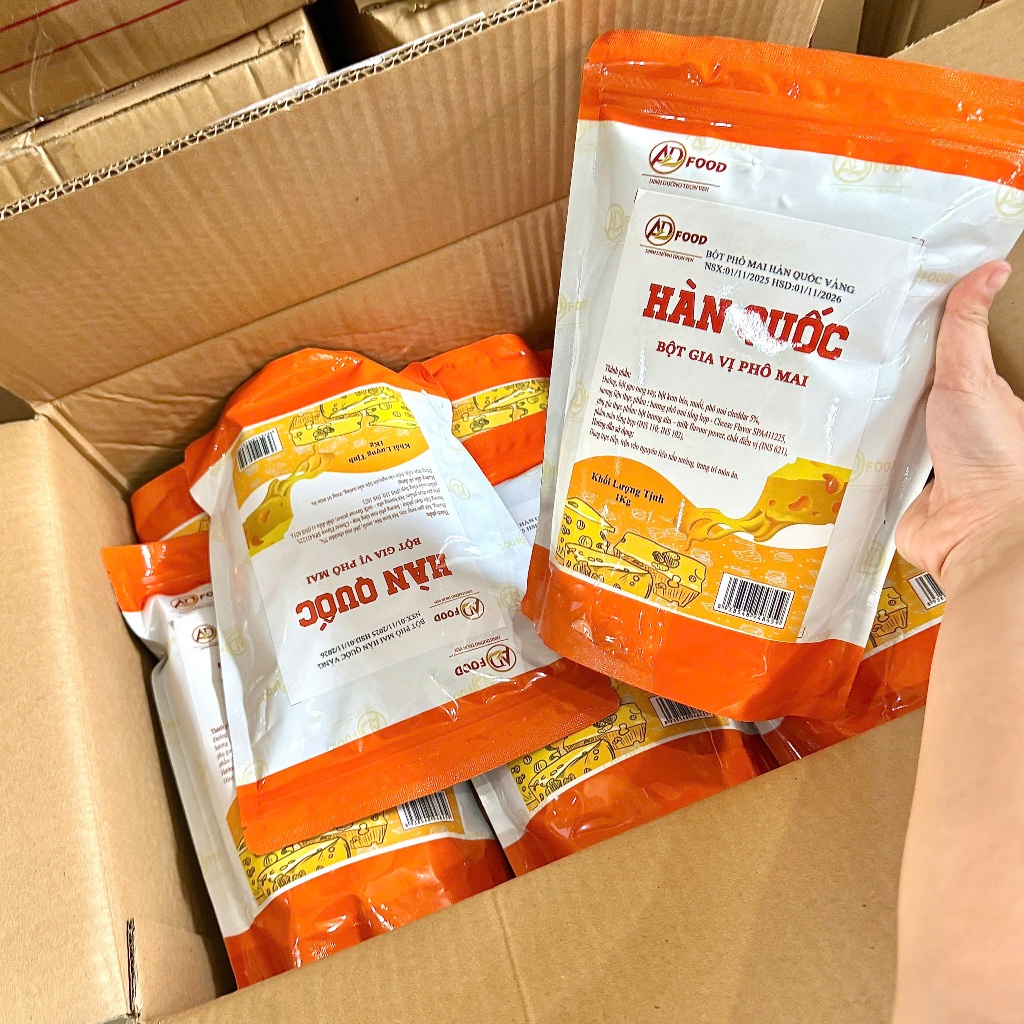 Sỉ 5Kg Bột phô mai Hàn Quốc Vàng ADFOOD – dạng sỉ, phù hợp làm xốt chấm cho khoai và gà chiên