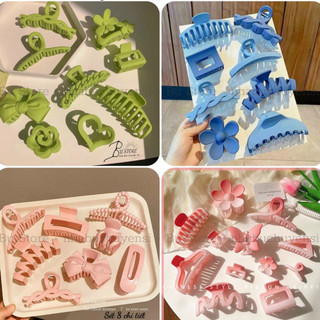 Set 8 món kẹp tóc cỡ lớn xinh xắn thời trang phong cách Hàn Quốc cho bạn gái giúp tóc gọn gàng