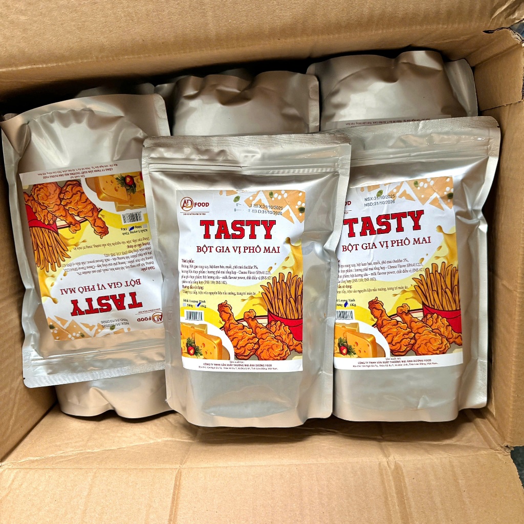 Sỉ 5Kg Bột phô mai Tasty ADFOOD – dùng rắc trực tiếp cho các món chiên, gà rán và trang trí món ăn