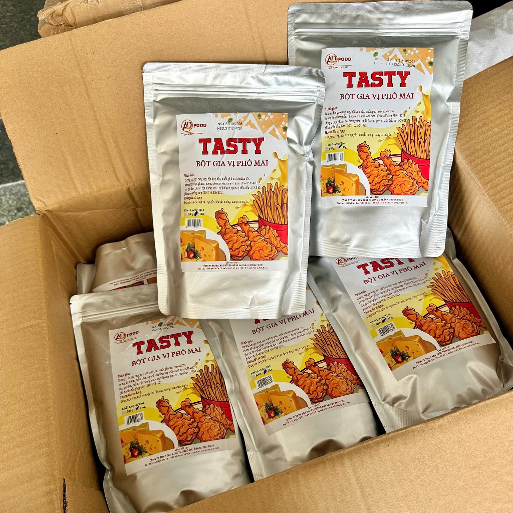 Sỉ 5Kg Bột phô mai Tasty ADFOOD – dùng rắc trực tiếp cho các món chiên, gà rán và trang trí món ăn