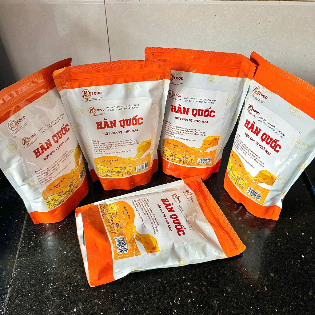 Sỉ 5Kg Bột phô mai Hàn Quốc Hồng ADFOOD – dạng bột mịn, đậm vị phô mai, phù hợp làm xốt chấm cho các món chiên