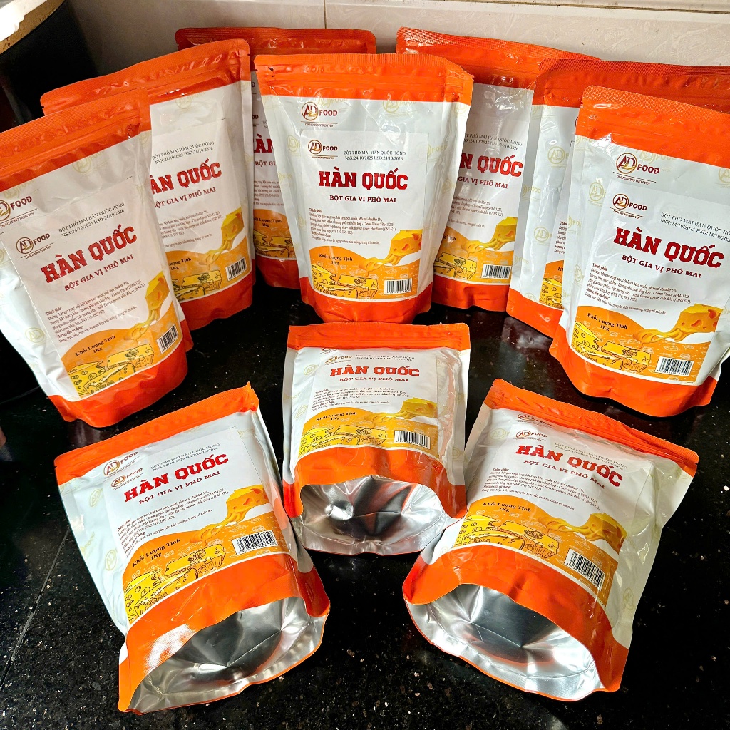 Sỉ 10Kg Bột phô mai Hàn Quốc Hồng ADFOOD – phù hợp làm xốt phô mai, lắc trực tiếp cho các món chiên, gà rán, khoai lang