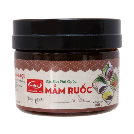 [HỦ NHỰA TRÒN 200G] MẮM RUỐC ĐẶC SẢN ĂN LIỀN PHÚ QUỐC THƯƠNG HIỆU SÁNG LỢI - HŨ NẮP ĐEN (MẪU MỚI)