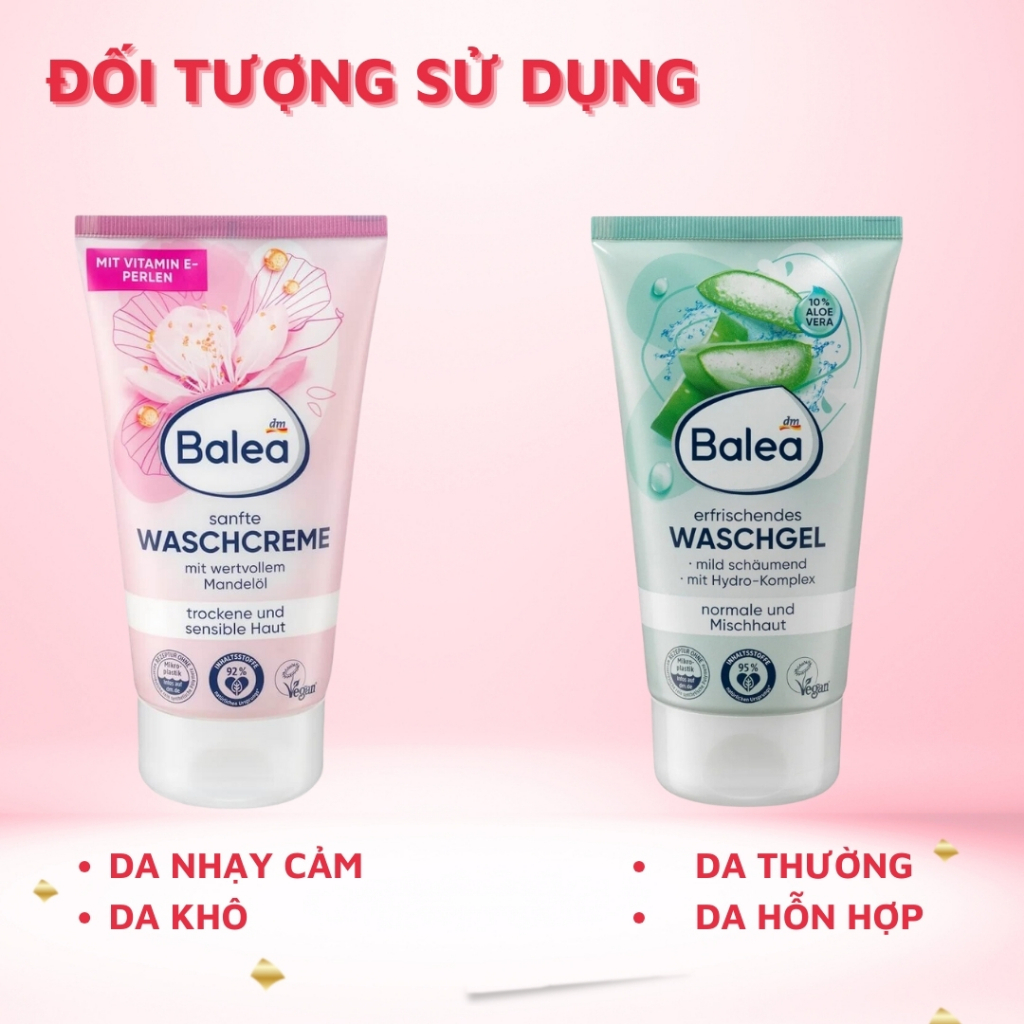 [Hàng nội địa Đức] Sữa rửa mặt Balea của Đức - Mẫu mới Đủ Bill