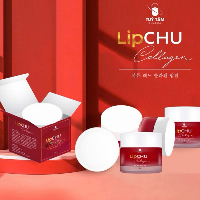 Son Kem Bùn LipCHU Collagen - Tuỳ Tâm Pharma Lì ịn Dễ Thoa Tán Lên Màu Chuẩn Làm Đầy Rãnh Môi Hợp Trend Hàn - Trung 10gr