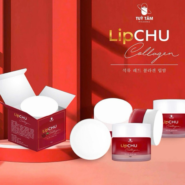 Son Kem Bùn LipCHU Collagen - Tuỳ Tâm Pharma Lì ịn Dễ Thoa Tán Lên Màu Chuẩn Làm Đầy Rãnh Môi Hợp Trend Hàn - Trung 10gr