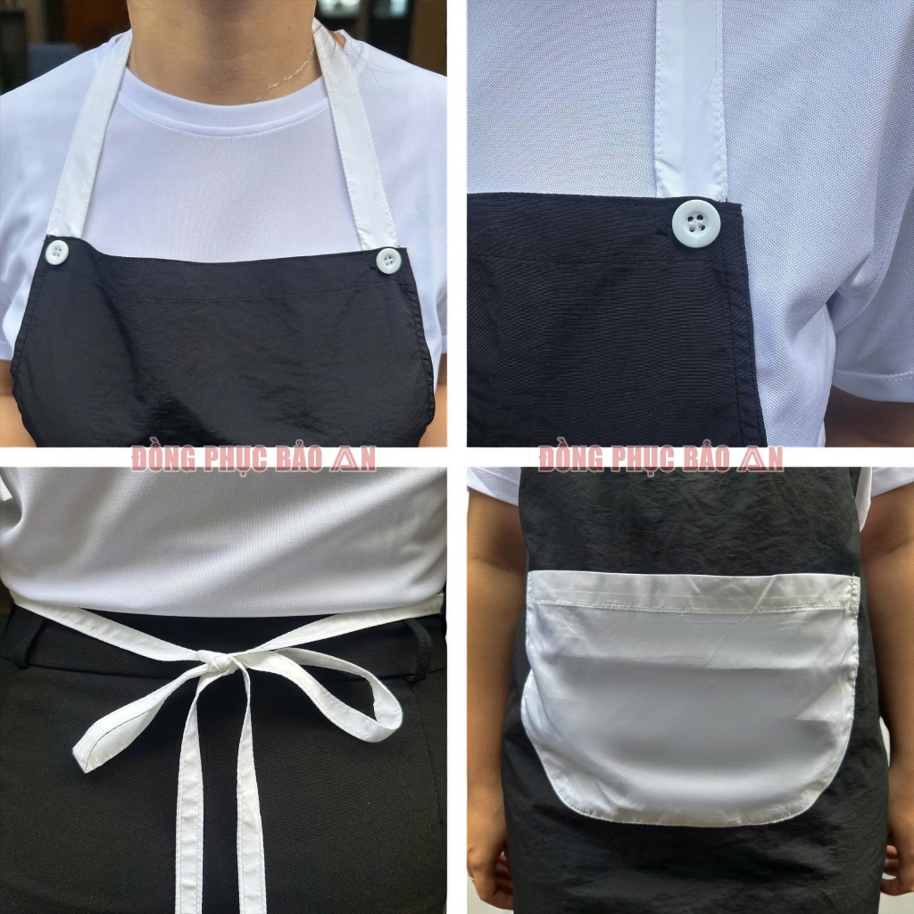 Tạp Dề Chống Thấm Nước Cao Cấp Màu Xanh Cho Phục Vụ Quán, Nhà Hàng