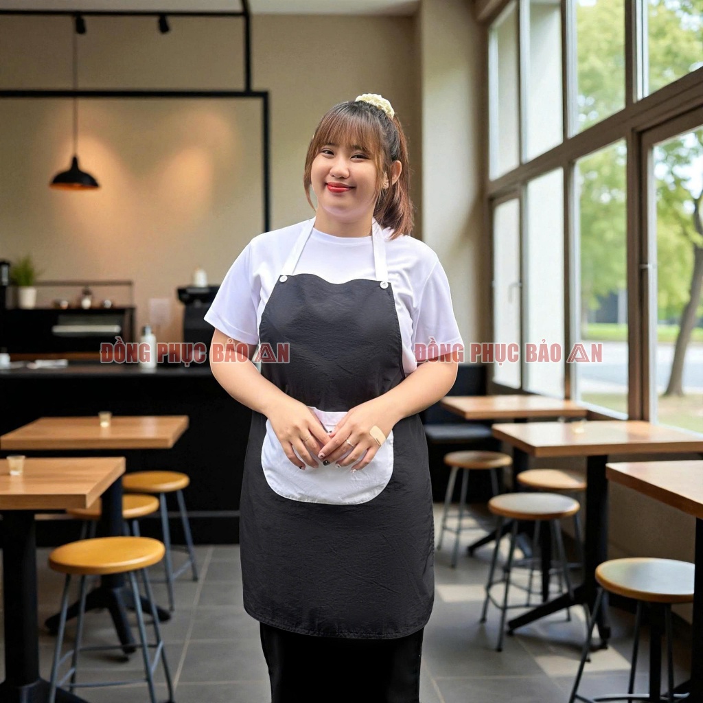 Tạp Dề Chống Thấm Nước Cao Cấp Màu Xanh Cho Phục Vụ Quán, Nhà Hàng