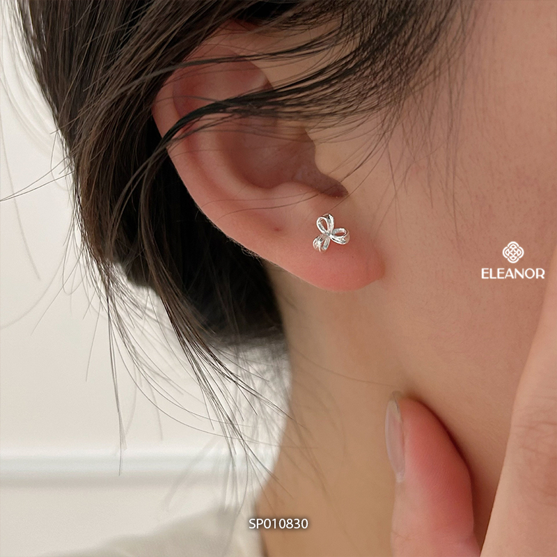 Bông tai nữ chuôi bạc 925 Eleanor Accessories hình nơ basic phụ kiện trang sức khuyên tai 10830