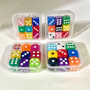 Hộp 9 viên xúc xắc, xí ngầu đủ màu sắc
