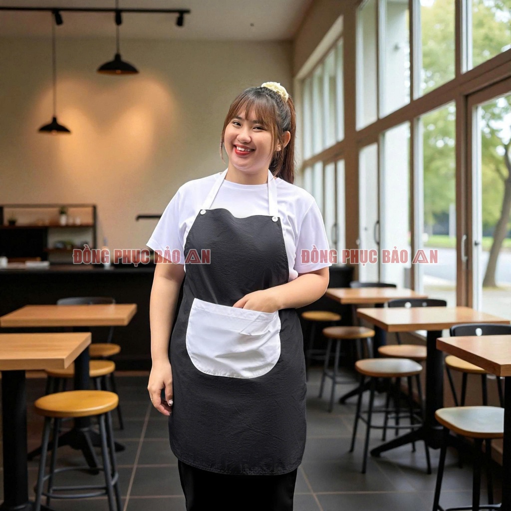Tạp Dề Nấu Ăn Vải Dù Trượt Nước Đủ Màu Dùng Trong Làm Bếp, Nam/Nữ Phục Vụ