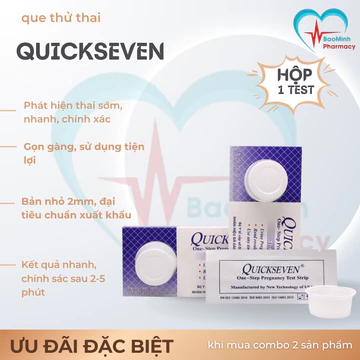 Que thử thai Quickseven 2 vạch chính xác Test thử thai hai vạch sớm nhanh hiệu quả tức thì