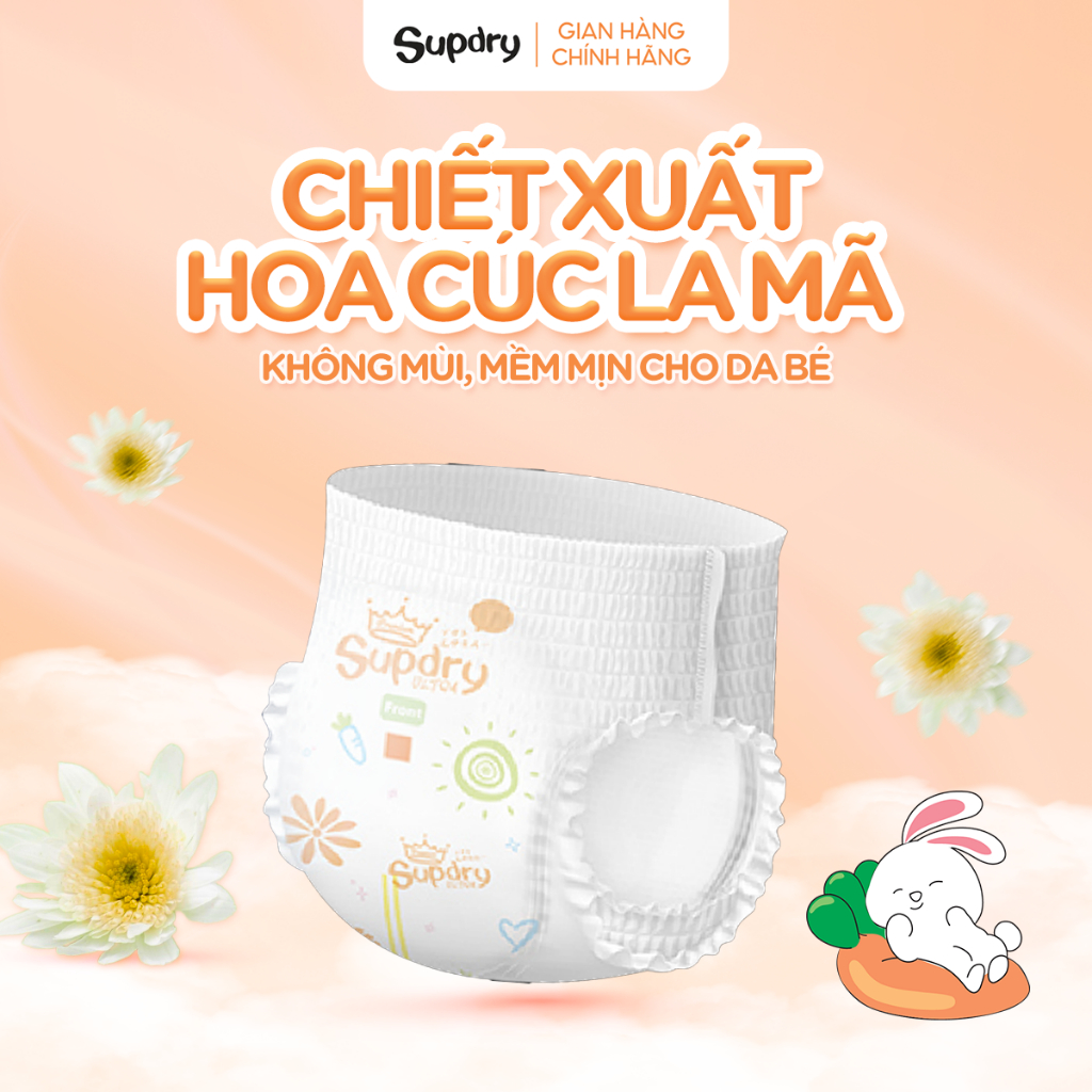 (CÓ QUÀ) Tã Bỉm Dán/Quần Supdry Ultra Cam Cao Cấp, Chống Hăm, Siêu Thấm Hút size NB/S/M/L/XL/XXL/XXXL cho bé 4kg-20kg