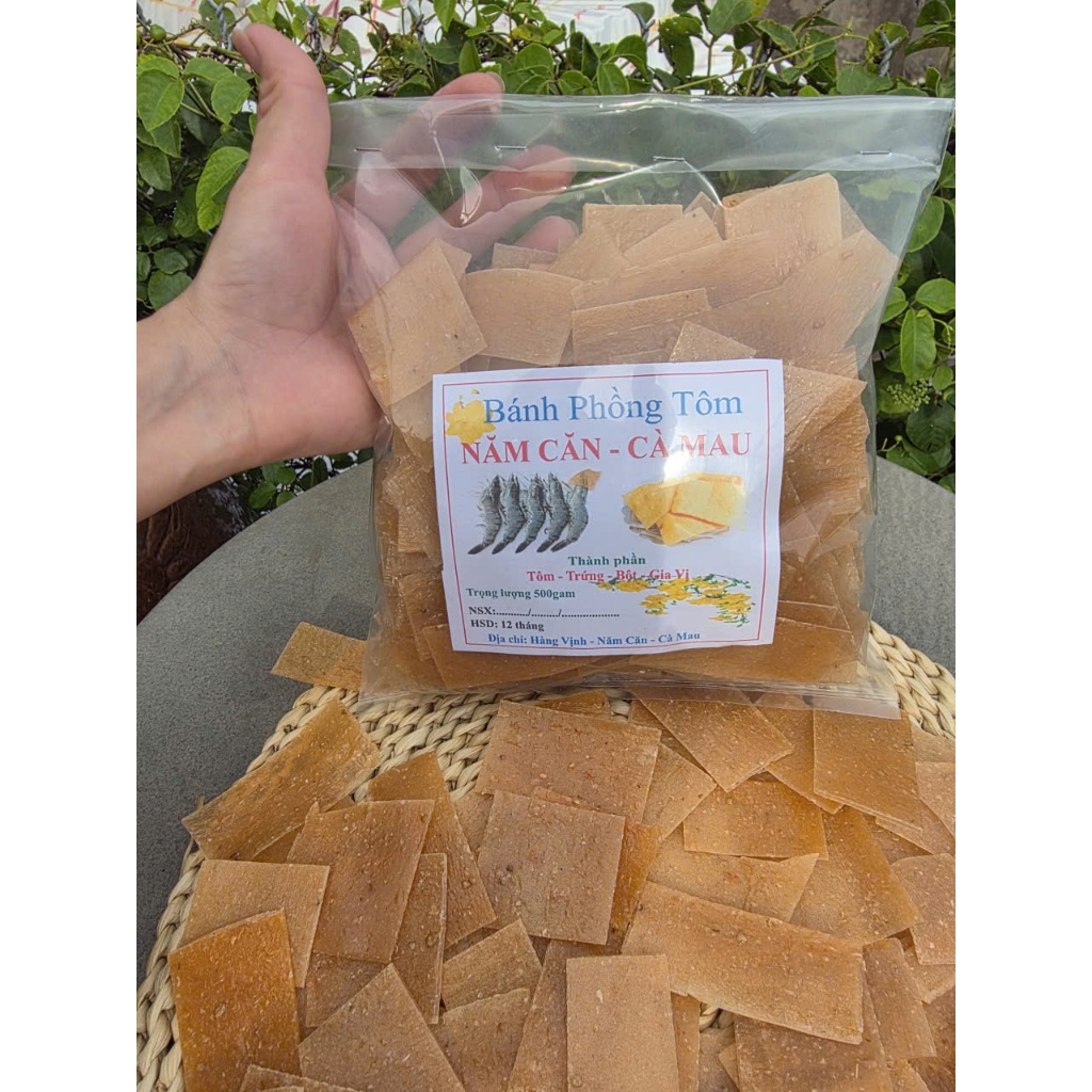 500 gam Bánh Phồng Tôm 70% Tôm( Bánh lỡ Size- Vụn) Đặc Sản Năm Căn - Cà Mau - VHP