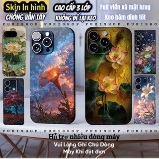 Miếng dán Skin Mặt lưng Sau Hoa full viền Dành Cho 17 pro max 16 pro max 15 pro max 14 pro max 13 pro max