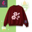 Áo Sweater Bé Gái Nỉ Cotton Ấm Áp, Họa Tiết Cành Hoa Màu Hồng Dễ Thương, Phù Hợp Mùa Lạnh (M 313)