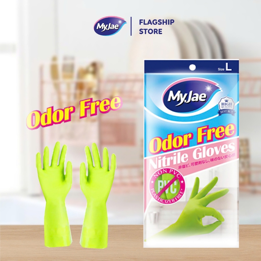 Găng tay Nitrile không mùi MyJae rửa chén, bát, dọn dẹp nhà cửa