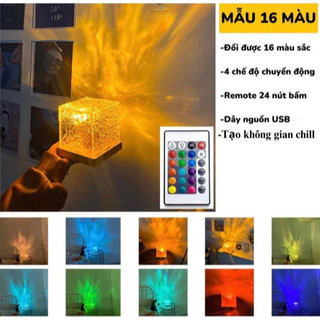 SUBOGDG Đèn ngủ đèn bàn trang trí nghệ thuật sáng tạo có đèn chiếu sóng nước, decor phòng đèn ngủ chill