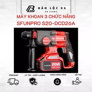 SFUNPRO Máy Khoan Bê Tông 3 Chức Năng 2.5J Pin 21V / S20 DCD26A Chân Phổ Thông Công Nghệ Kickback