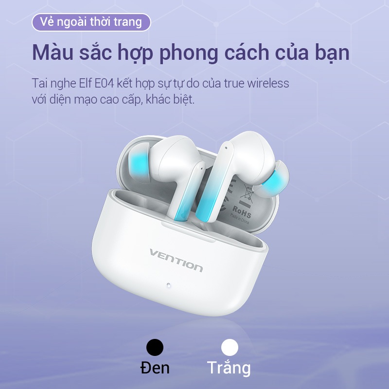 Tai Nghe Bluetooth 5.3 Vention 2480MHz Kết Nối Ổn Định Độ Trễ Thấp, Âm Thanh Hi Fi Sống Động, Pin Siêu Bền Lên Tới 24h