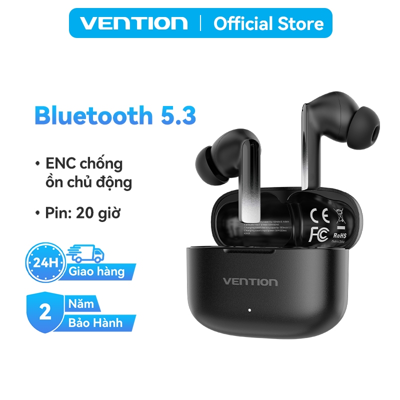 Tai Nghe Bluetooth 5.3 Vention 2480MHz Kết Nối Ổn Định Độ Trễ Thấp, Âm Thanh Hi Fi Sống Động, Pin Siêu Bền Lên Tới 24h