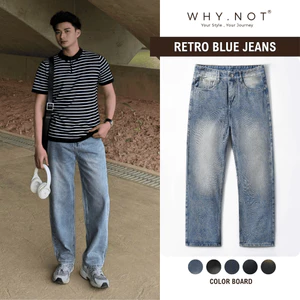 Quần Jean Nam Nữ Retro 5 Màu Form Regular Chất Liệu Jean Cotton Mềm Chính Phẩm Cao Cấp Có Bigsize