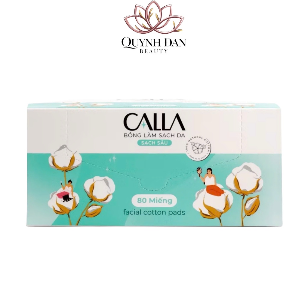 Bông tẩy trang làm sạch da Bông Bạch Tuyết Calla Sạch Sâu (80 miếng/hộp)