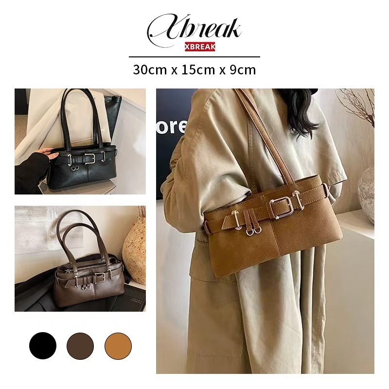 XBREAK Túi Đeo Chéo Nữ Kiểu Hàn Có Khóa -phối belt， Đa Năng Đeo Vai/Chéo, Thiết Kế Trendy, Chất Liệu Cao Cấp