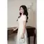 Đầm Dáng Dài Tay Xếp Ly 1F32.2510. Đầm Cổ V Thanh Lịch Dự Tiệc Công Sở Sang Trọng.Váy Thu Đông Phong Các Hiện Đại By JM