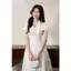 Đầm Dáng Dài Tay Xếp Ly 1F32.2510. Đầm Cổ V Thanh Lịch Dự Tiệc Công Sở Sang Trọng.Váy Thu Đông Phong Các Hiện Đại By JM