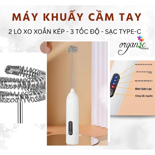MÁY KHUẤY 3 TỐC ĐỘ - DÙNG SẠC TYPE-C
