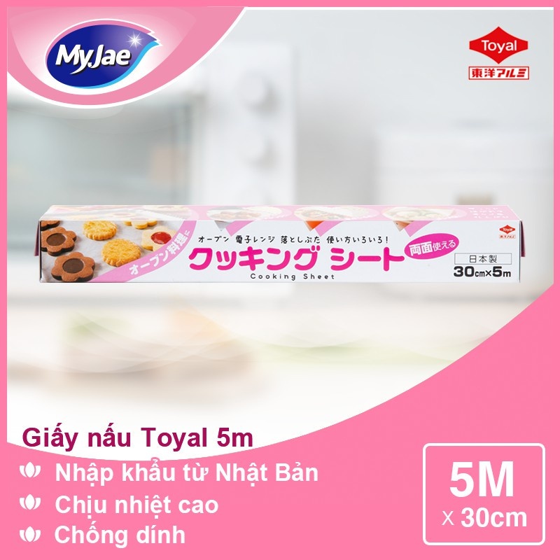 Giấy nấu chín 5m MyJae, giấy nến lót nồi chiên không dầu, giấy nến nướng bánh cuộn