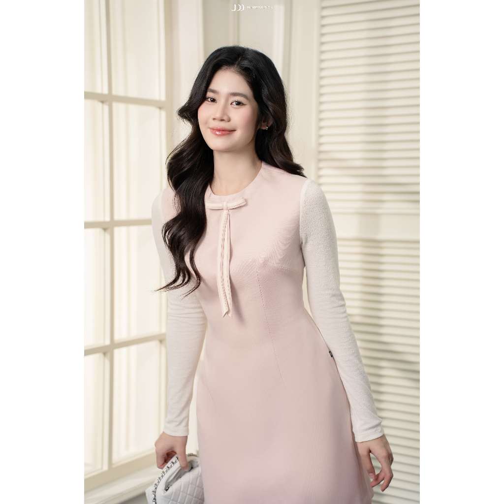 Đầm Thu Đông Dáng A Dài Tay Thanh Lịch Công Sở Dự Tiệc 1F28.2510. Váy Công Sở Dài Tay Nữ Form A Sang Trọng By JM